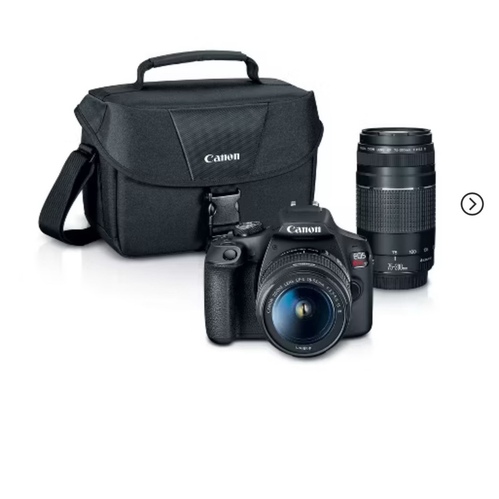 Canon - EOS Rebel T7 DSLR Video Two Lens Kit with EF-S 18-55mm and EF 75-300mm